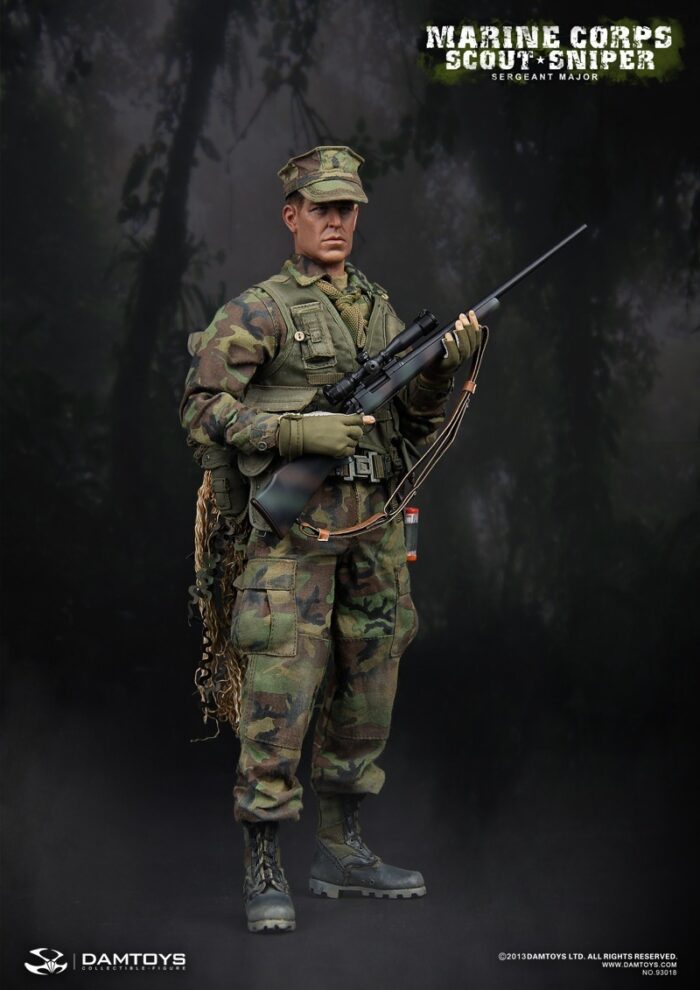 DAM TOYS MARINE CORPS SCOUT SNIPER-- Sergeant Major 1/6 berringer sculpts - Image 2