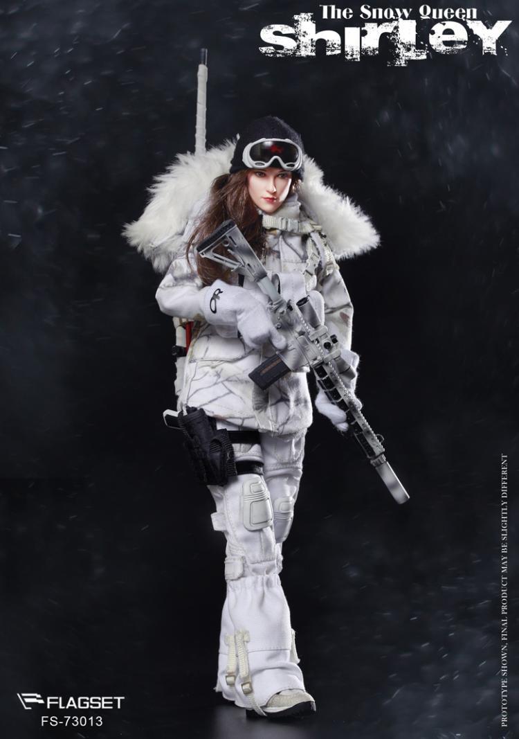 White Camo Tape Shirley Snow Queen 1/6 Scale Flagset Action Figures