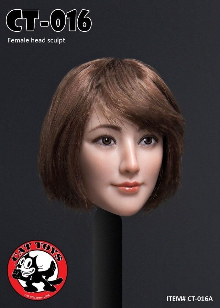 CAT TOYS 1/6 Asian Female Head Sculpt CT016 A Short Brown