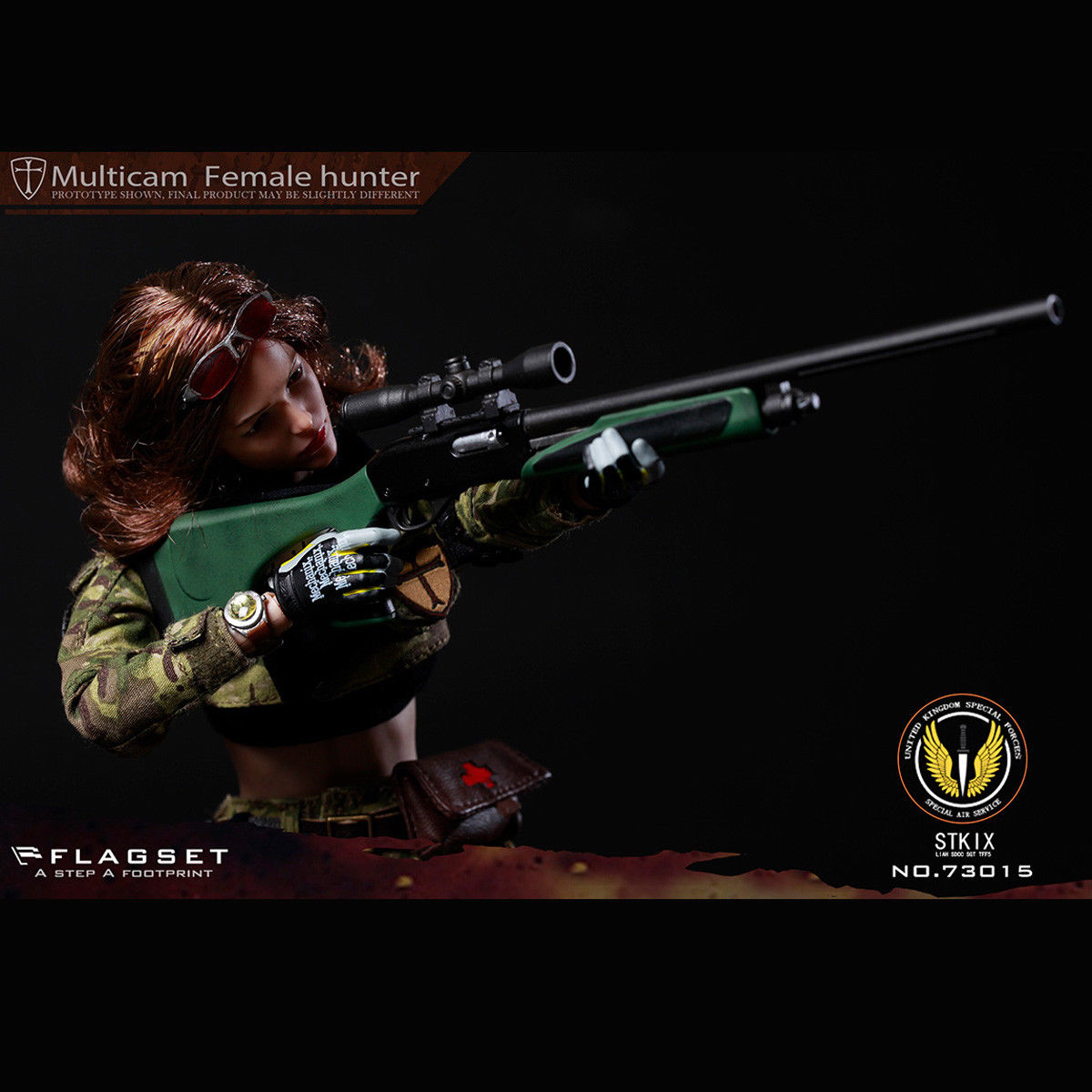 Head Sculpt for FLAGSET FS 73015 Hunter MC War Angela Soldier 1/6 Scale Action 