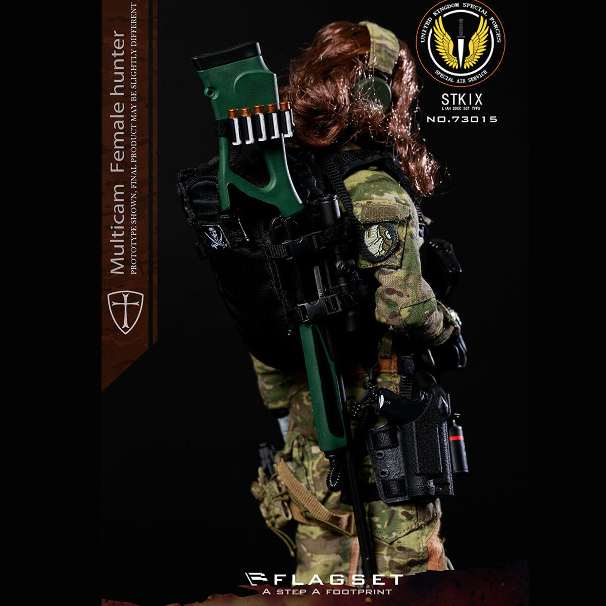 Head Sculpt for FLAGSET FS 73015 Hunter MC War Angela Soldier 1/6 Scale Action 