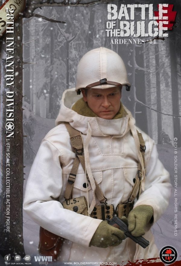 Soldier story WWII US army 28th division weathered snow face mask 1/6 scale toys 
