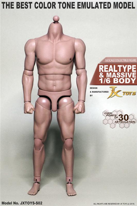 JXtoys Narrow Shoulder Man Body 1/6 Scale Flexible F 12" Male Figure Model S01