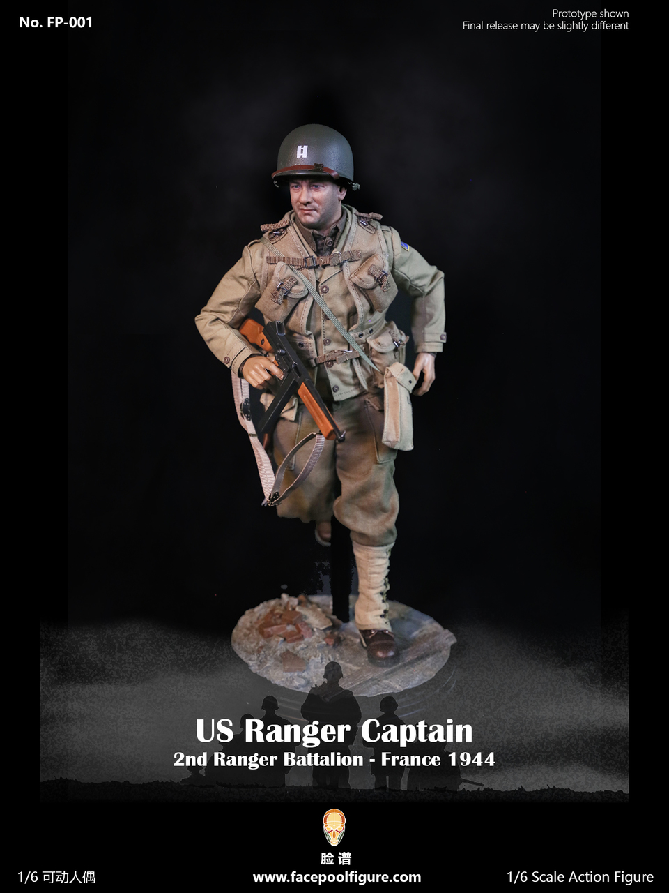 Details about   Facepool 1:6TH SCALE WW2 U.S 2nd Ranger Pistol & Holster FP-003 