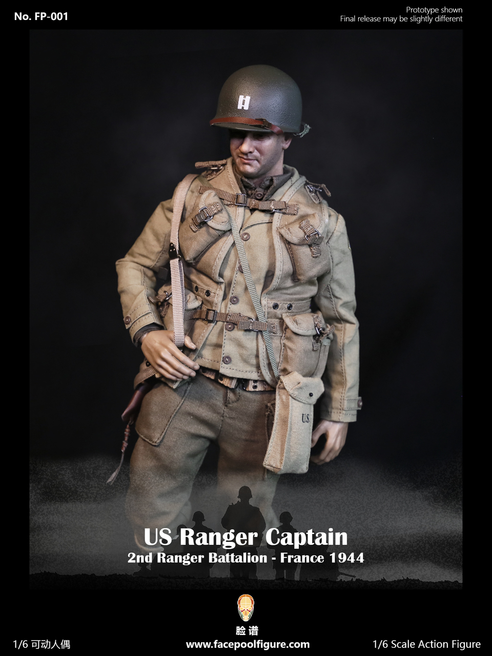 1/6 Scale US Ranger Captain Miller Facepool Action Figures Shovel w/ Cover