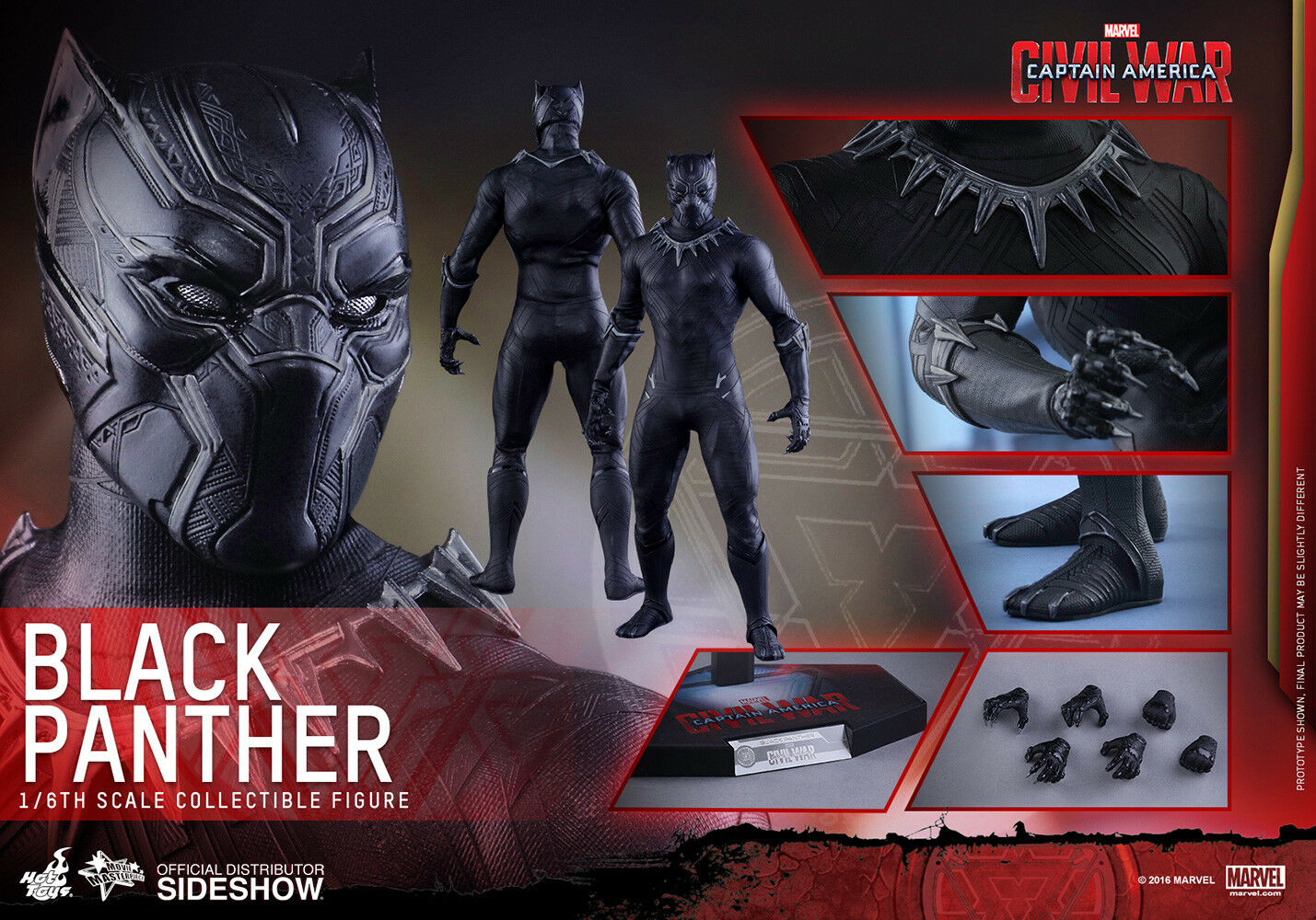 Hot Toys Civil War MMS363 Black Panther 1/6 Figure
