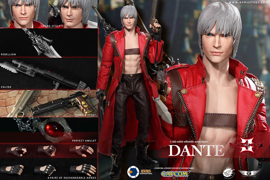 Asmus Toys DMC3 Dante Devil May Cry 1/6 Action Figure Doll Model Deluxe  Edition