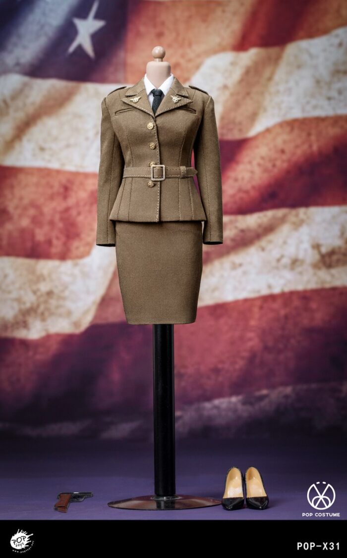 POPTOYS WWII US ARMY FEMALE AGENT UNIFORM 1/6 SCALE ACCESSORY SET POP-X31