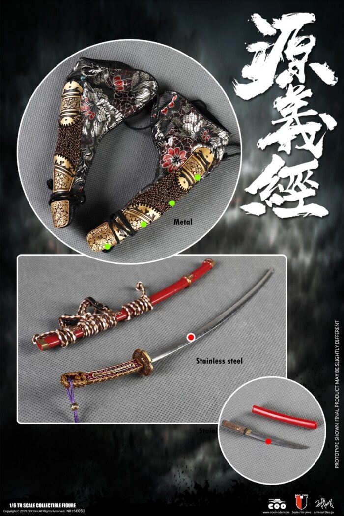 COOMODEL DIECAST ALLOY EMPIRES SERIES - MINAMOTO NO YOSHITSUNE 1/6 SCALE ACTION FIGURE EXCLUSIVE VERSION NO:SE062 - Image 8