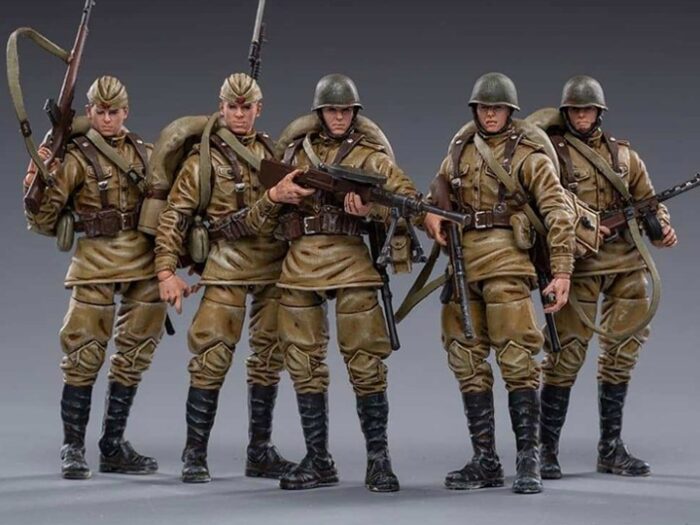 WWII Soviet Infantry 1/18 Scale Figures Five-Pack BY JOY TOY