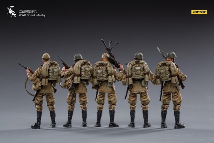 WWII Soviet Infantry 1/18 Scale Figures Five-Pack BY JOY TOY - Image 5