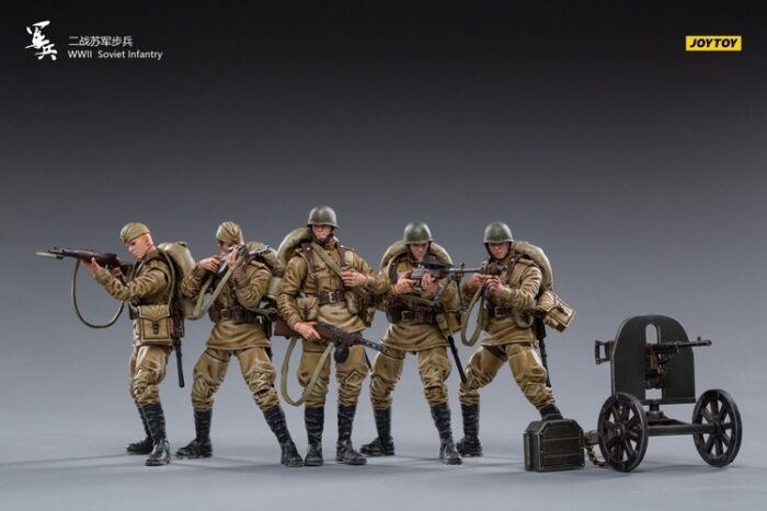 WWII Soviet Infantry 1/18 Scale Figures Five-Pack BY JOY TOY - Image 12