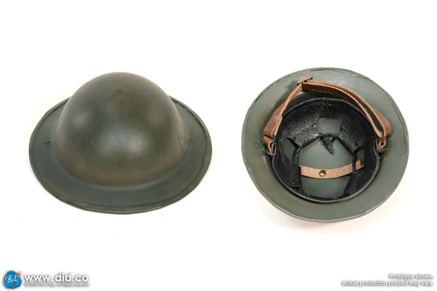 1 6 DID WWI British Infantry Brodie helmet with inner liner loose