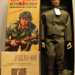 GI JOE action soldier 12 inch  (40th) blonde  hair and cloth cap with coffin box