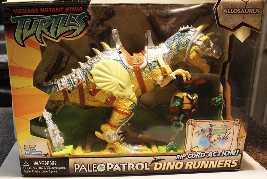 Dino Runners: Aliosaurus with Michelangelo - Teenage Mutant Ninja Turtles -  Animated - Paleo Patrol: 2-Pack - Playmates Action Figure