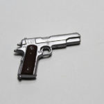 1/6 scale chrome .45 ACP pistol loose  B15