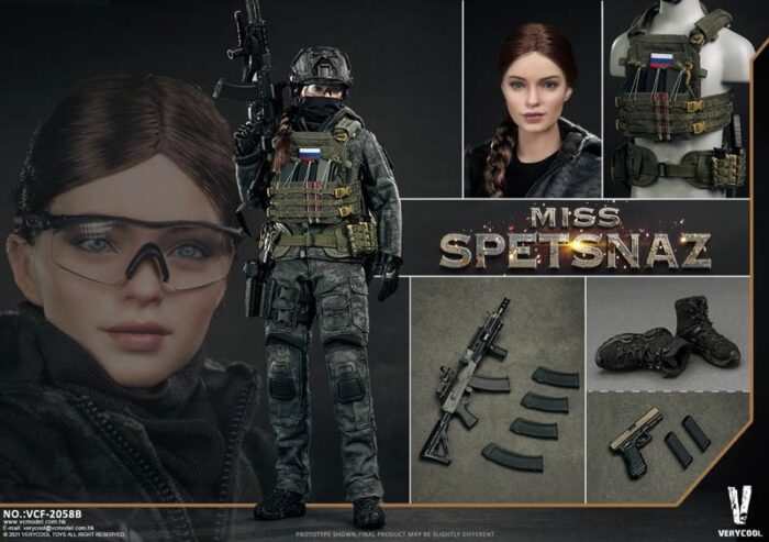 Miss Spetsnaz - Green Vest - MCB Camouflage Russian Special Combat Women Very Cool 1/6 Scale Figure VCF-2058B - Image 5