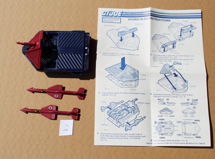 Cobra Hydro Sled #2 Complete G.I. Joe 1986 Hasbro Vintage