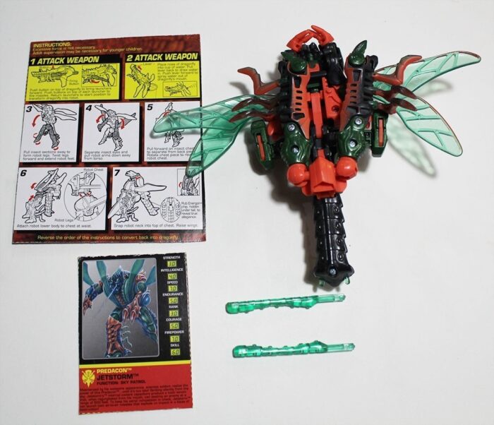 Vintage Transformers Beast Wars JETSTORM Dragonfly Complete with card back and instructions - Image 5