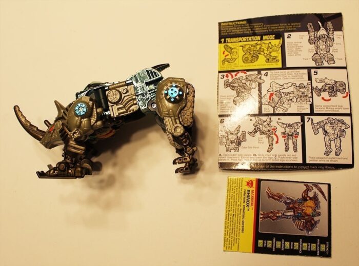 Vintage Rhinox  Complete  Transformers Beast Wars with card back and instructions - Image 2