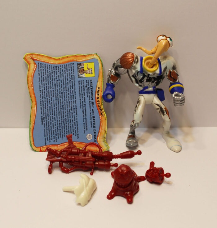 Earthworm Jim Battle Damage EWJ Action Figure complete F10