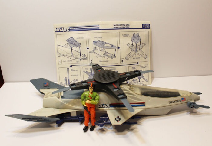 1988 GI Joe Skystorm X-Wing w Windmill pilot and blueprints complete