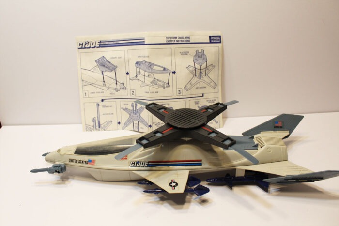 1988 GI Joe Skystorm X-Wing w Windmill pilot and blueprints complete - Image 2