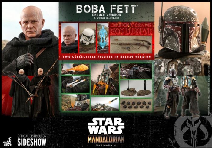 The Mandalorian TMS034 Deluxe Boba Fett 1/6th Scale Collectible Figure Set BY HOT TOYS ( 2 figures )