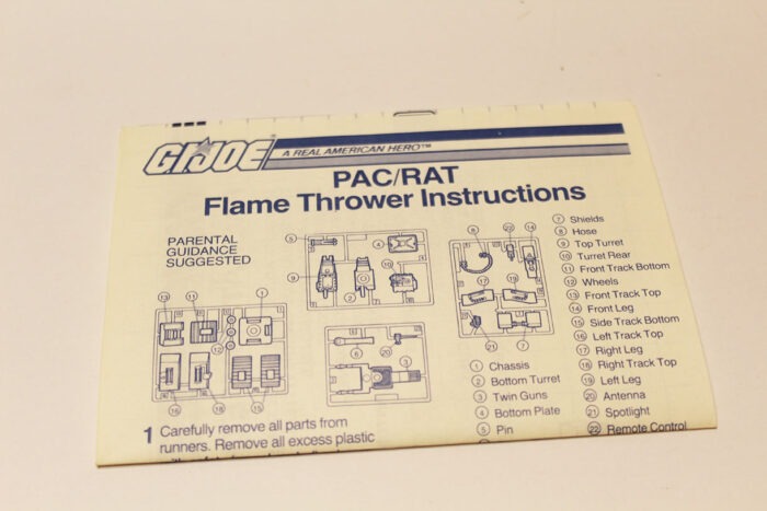 Complete 1983 GI Joe FLAME THROWER PAC/RAT    T3 - Image 2